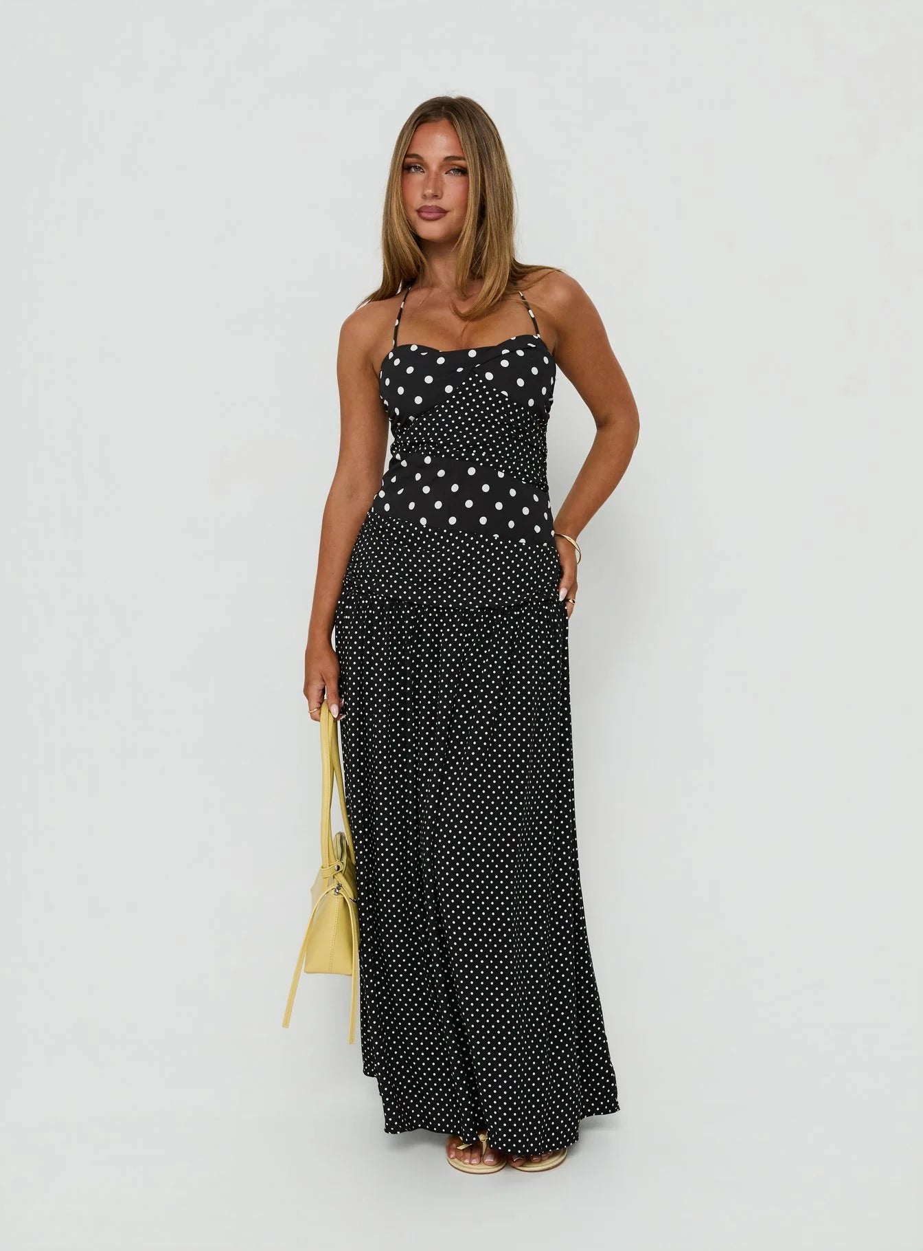 Maxi Dress Black / White Polka Dot