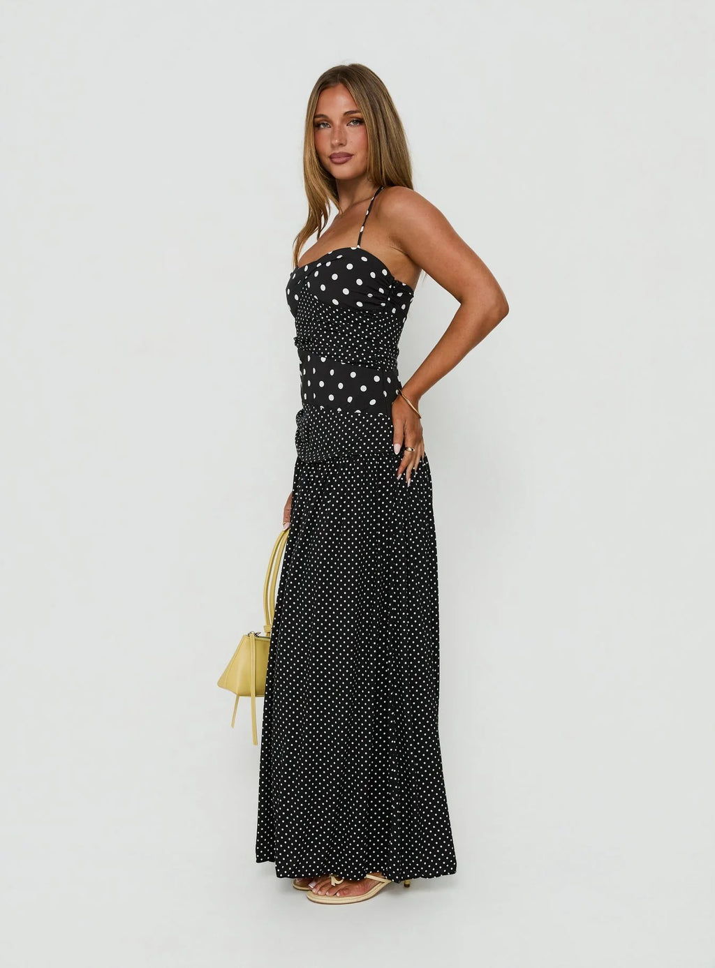 Maxi Dress Black / White Polka Dot